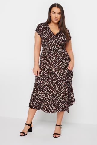 YOURS Plus Size Red Spot Print Wrap Dress | Yours Clothing