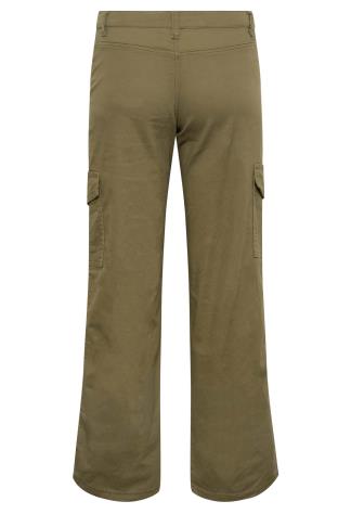 Petite Khaki Green Twill Cargo Trousers | PixieGirl | Yours Clothing