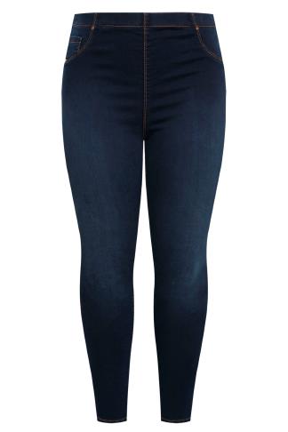 Plus Size Indigo Blue Stretch Pull On JENNY Jeggings | Yours Clothing