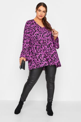 LIMITED COLLECTION Plus Size Purple Leopard Print Blouse | Yours Clothing