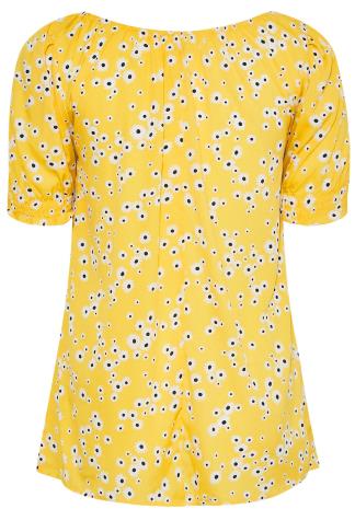 Plus Size Yellow Floral Gyspy Top | Yours Clothing