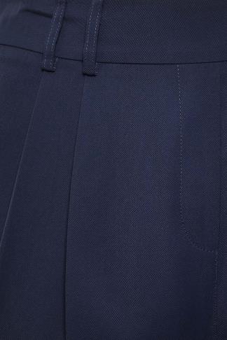 YOURS Plus Size Navy Blue Double Belted Tapered Trousers | Yours Clothing