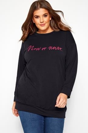 Yours Clothing Womens Plus Size Slogan Sweatshirt