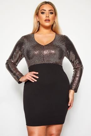 plus size sequin bodycon dress