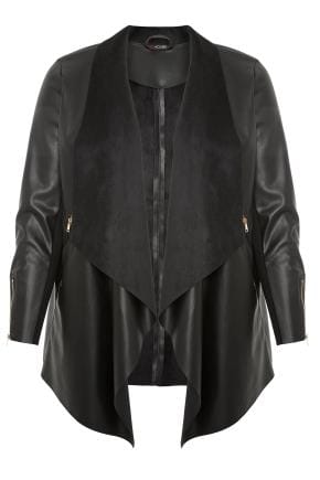 black waterfall jacket plus size