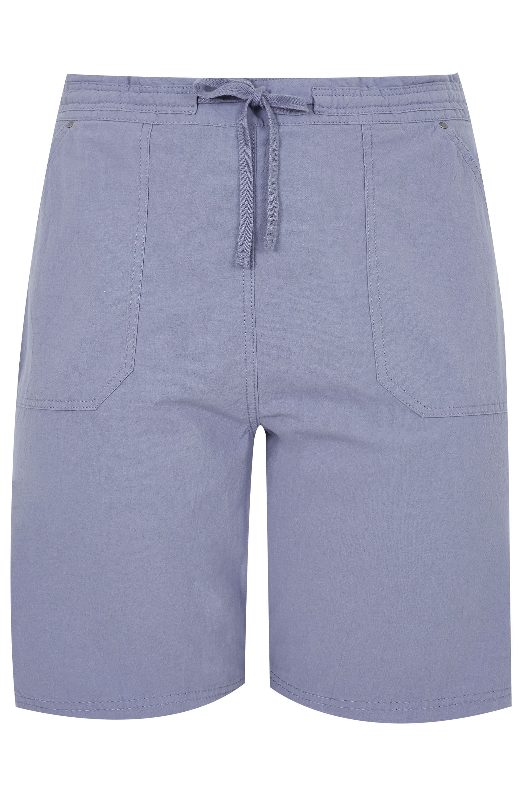 Light Blue Cool Cotton Pull On Shorts, plus size 16 to 36