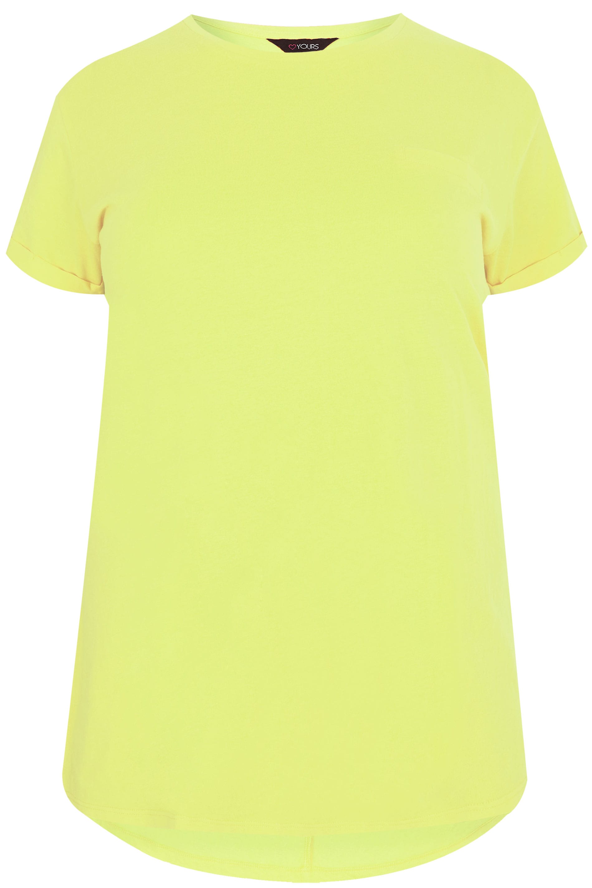 Lime Green Mock Pocket T-Shirt | Plus Sizes 16 to 36 | Yours Clothing
