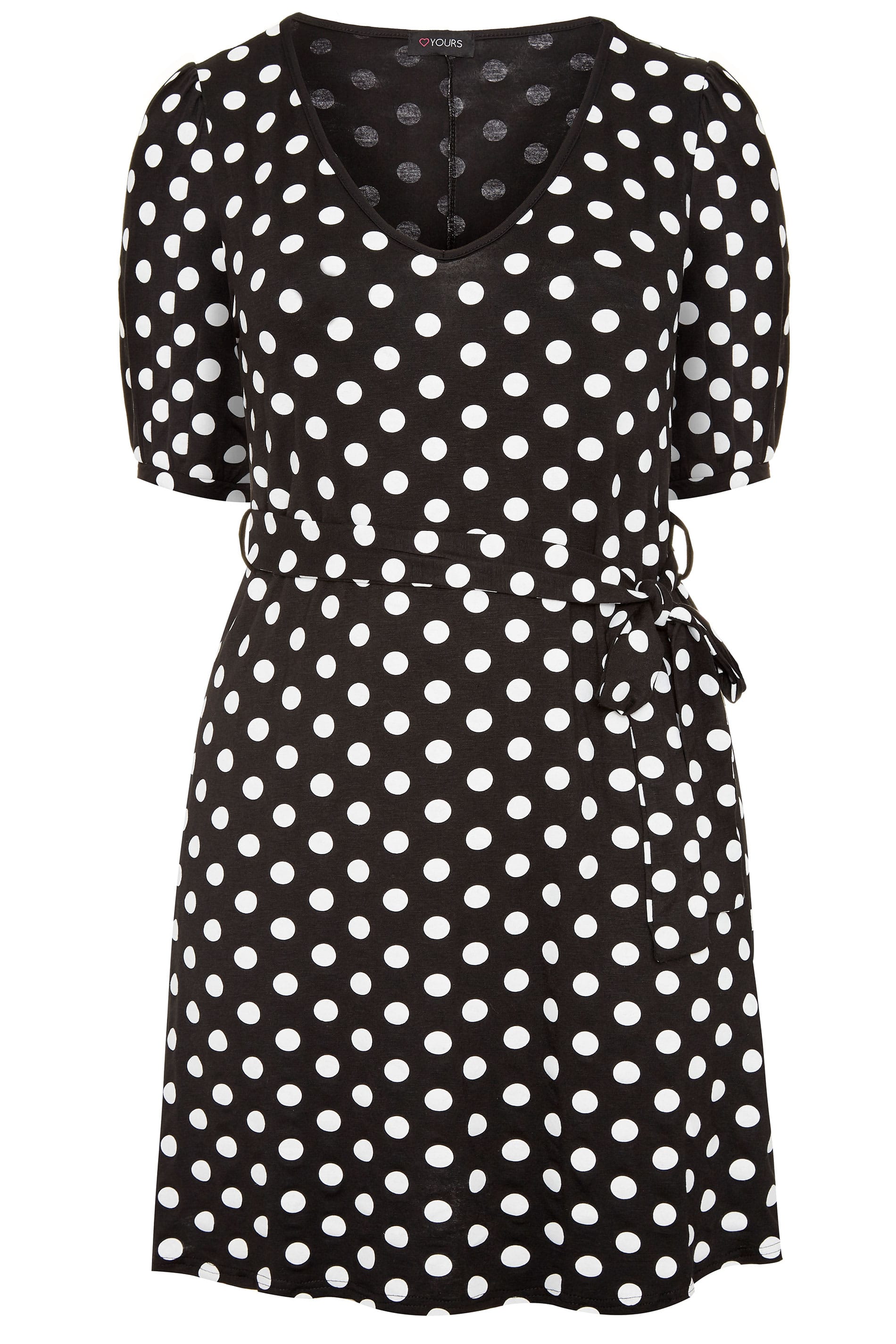 Black & White Polka Dot Swing Dress | Yours Clothing