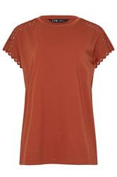 LTS Tall Rust Orange Swirl Hem Cotton T-Shirt