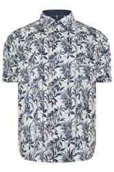 KAM Big & Tall Silver Grey Floral Print Shirt | BadRhino 2
