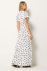 LTS Tall Women's White Polka Dot Wrap Maxi Dress | Long Tall Sally 2