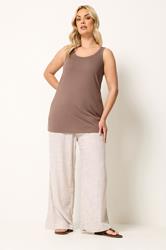 YOURS Plus Size Brown Basic Core Vest Top | Yours Clothing 1