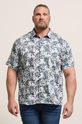 KAM Big & Tall Silver Grey Floral Print Shirt | BadRhino 3