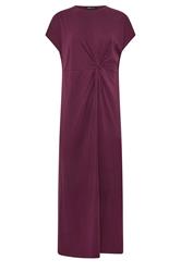 LTS Tall Plum Purple Twist Cotton Midi Dress