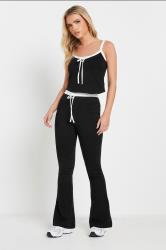 PixieGirl Petite Women's Black Contrast Drawstring Vest Top | PixieGirl 1