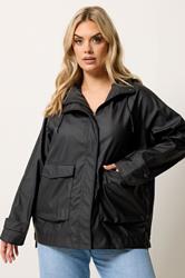 YOURS Plus Size Black Rain Jacket | Yours Clothing 3