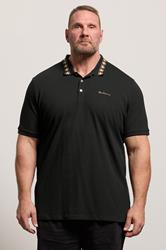 Ben Sherman Big & Tall Black Pique Polo Shirt | BadRhino 3