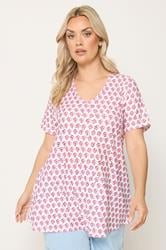 YOURS Plus Size White & Pink Broderie Swing Top | Yours Clothing 3