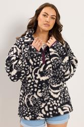 YOURS Plus Size Black Animal Print Borg Fleece | Yours Clothing 3