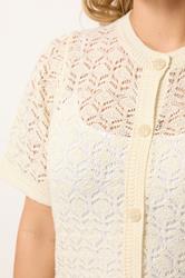 YOURS Plus Size Ivory White Button Through Cardigan | Yours Clothing 5