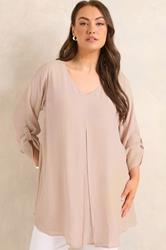 EVANS Plus Size Blush Pink Double Layer Blouse | Evans 3