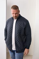 BadRhino Big & Tall Navy Blue Diamond Quilted Jacket 3