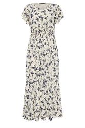 M&Co White Floral Print Shirred Waist Maxi Dress | M&Co 5