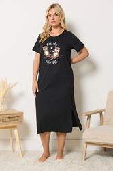 YOURS Plus Size Black 'Otterly Adorable' Midaxi Nightdress | Yours Clothing 3