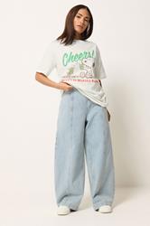 PixieGirl Petite Women's White Snoopy Matcha Graphic Cotton T-Shirt | PixieGirl 4