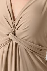 YOURS LONDON Plus Size Camel Brown Sleeveless Knot Front Top | Yours Clothing 4