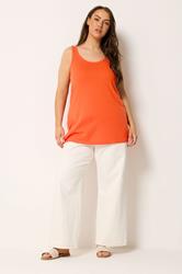 YOURS Plus Size Orange Core Vest Top | Yours Clothing 1