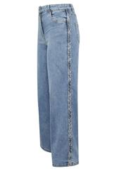 PixieGirl Petite Women's Mid Blue Plait Detail Wide Leg Jeans | PixieGirl 7