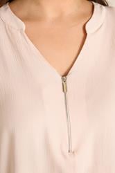 EVANS Plus Size Pink Zip Front Blouse | Evans 4