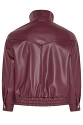 YOURS Plus Size Red Faux Leather Funnel Neck Jacket | Yours Clothing 7
