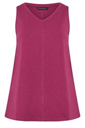 EVANS Plus Size Berry Red Premium Cotton Vest Top | Evans 5