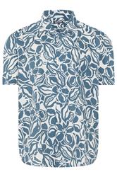 BadRhino Big & Tall Blue Abstract Print Short Sleeve Shirt | BadRhino 6