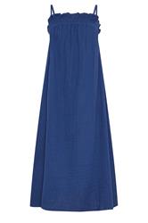 PixieGirl Petite Navy Blue Cotton Cheesecloth Maxi Dress