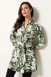 M&Co Green Leaf Print Tunic Shirt | M&Co 3