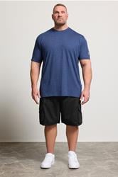 KAM Big & Tall Black Elastic Waist Cargo Shorts | BadRhino 1