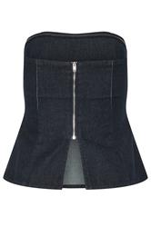 PixieGirl Petite Women's Dark Blue Denim Bandeau Top | PixieGirl 2