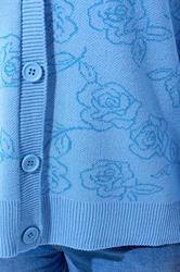 LIMITED COLLECTION Plus Size Blue Rose Knitted Cardigan | Yours Clothing 4