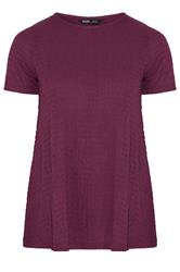 YOURS Curve Purple Textured Swing Top