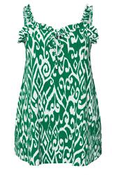 YOURS Curve Green Abstract Frill Vest Top