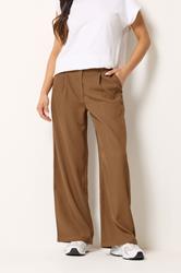 PixieGirl Petite Women's Brown Formal Wide Leg Trousers | PixieGirl 1