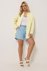 YOURS Plus Size Yellow Stripe Textured Shirt | Yours Clothing 1