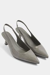 Grey Pointed Toe Heels In Wide E Fit | Yours Clothing  3