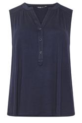YOURS Curve Blue Notch Neck Vest Top