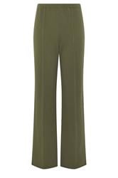 LTS Tall Khaki Green Textured Pleated Wide Leg Trousers