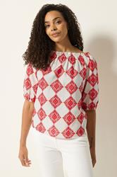 M&Co Ivory White Abstract Tile Print Top | M&Co 3