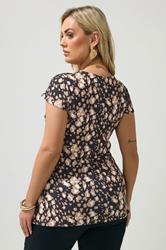 YOURS LONDON Plus Size Black Animal Print Twist Buckle Top | Yours Clothing 2